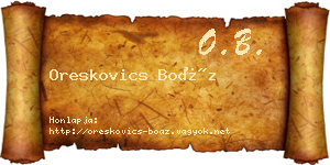 Oreskovics Boáz névjegykártya